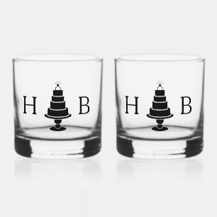 Verre À Whisky Initiales de gâteau mariage