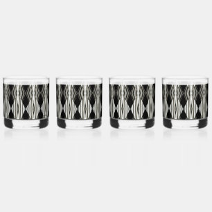Verre À Whisky Jeu de produits Abstraits noirs et blancs