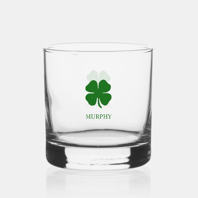 Verre À Whisky Jour de la Saint Patrick Lucky Clover Green Shamro (Recto)