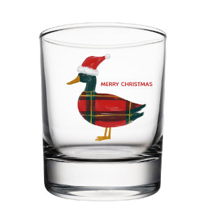 Verre À Whisky Joyeux Noël Canard Tartan Colvert Chapeau de Père