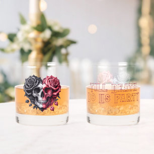 Verre À Whisky Jusqu'à la mort Fêtons-nous le crâne rouge et Rose