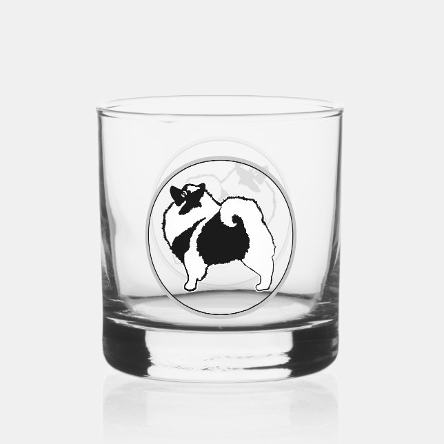Verre À Whisky Keeshond Graphics - Cute Original Chig Art (Recto)