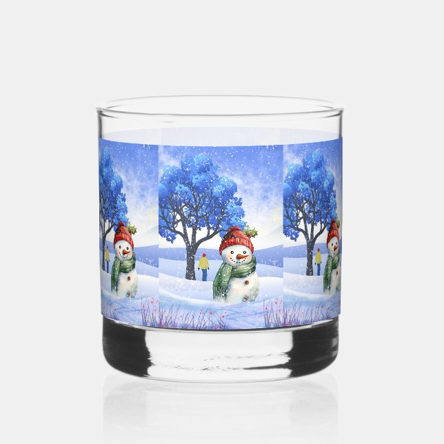 VERRE À WHISKY LA NEIGE S'AMUSERA EN HIVER (Recto)