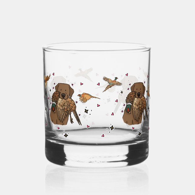 Verre À Whisky Labrador Retriever Chocolat de Chasse (Recto)
