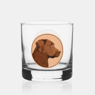 Verre À Whisky Labrador Retriever (Chocolat) Peinture - Chien Art