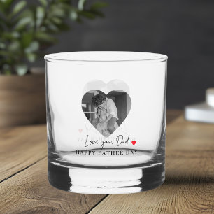 Verre À Whisky L'Amour Personnalisé Papa Photo Cadeau du coeu