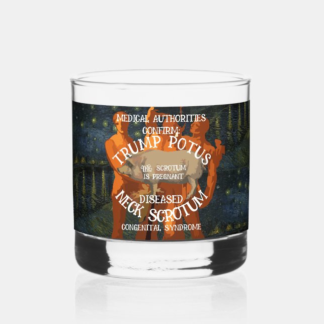 VERRE À WHISKY LE SCROTUME DU COU DE TRUMP CONFIRMÉ EST ENCEINTE (Verso)