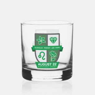 Verre À Whisky Leo Crest d'anniversaire™ pour les 1er-22 août