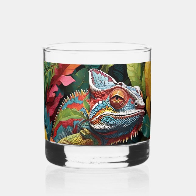 Verre À Whisky Lizard Feuilles et couleur Whiskey Glass (Recto)