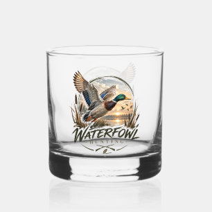 Verre À Whisky Logo de chasse aux oiseaux d'eau, emblème de canar