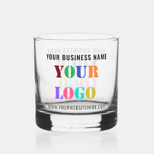 Verre À Whisky Logo de l'entreprise personnalisée et texte votre