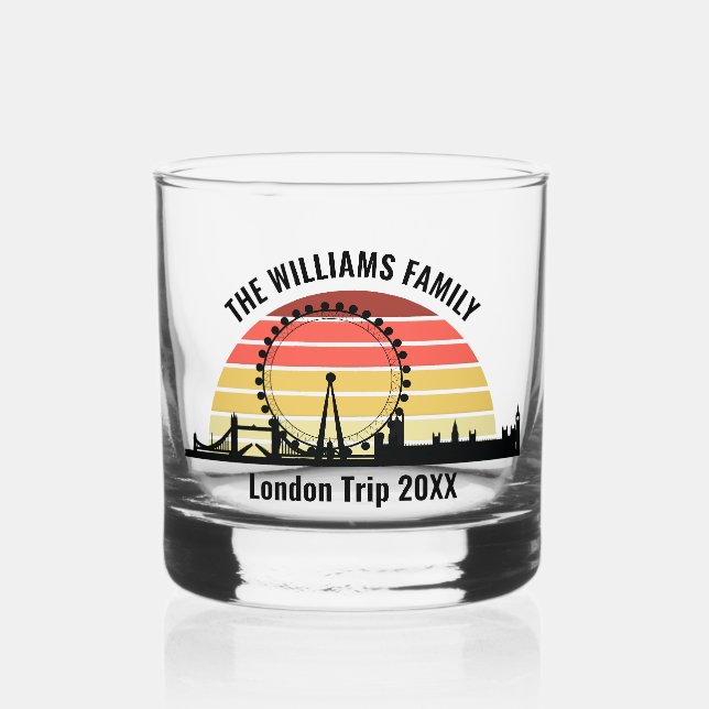 Verre À Whisky Londres Angleterre Sunset Custom Family Trip (Recto)