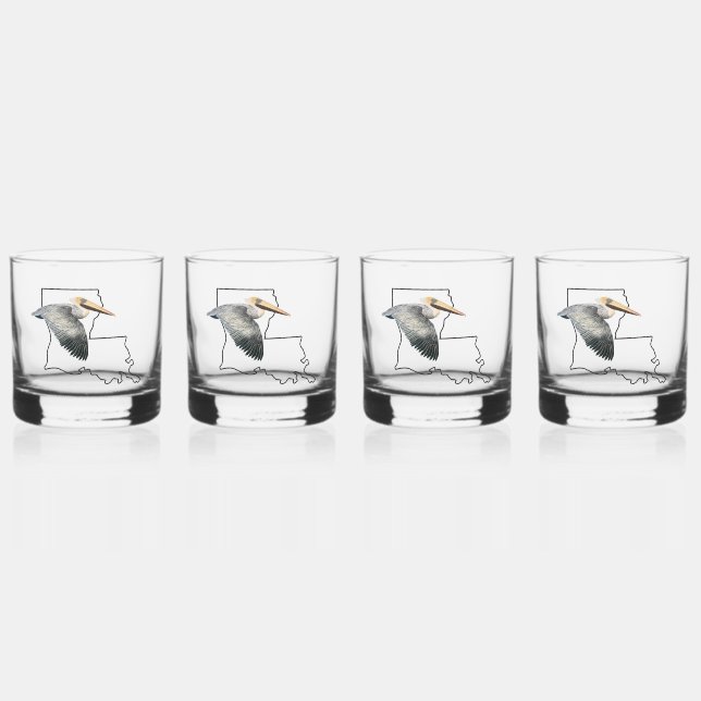 Verre À Whisky Louisiana Pelican Whiskey Glass - 4 set (Recto)