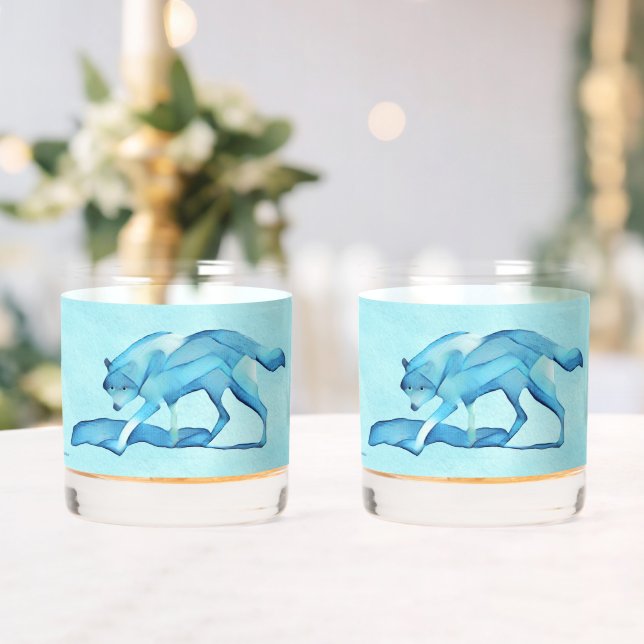 Verre À Whisky Loup Bleu Sur Neige (Insitu (Mariage))