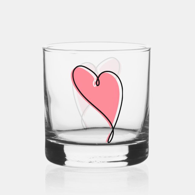 Verre À Whisky Lunettes de coeur (Recto)