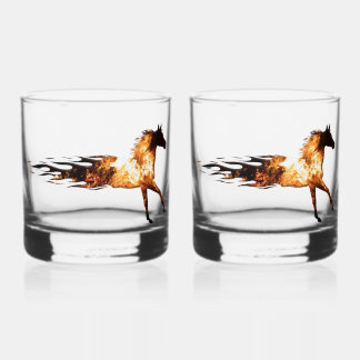Verre À Whisky Lunettes de Whiskey pour Cheval-Feu