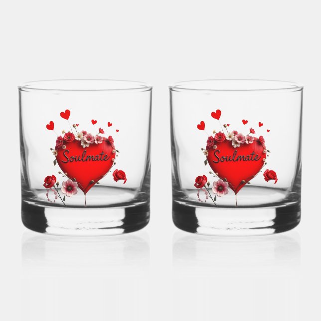 Verre À Whisky Lunettes de whisky Coeur rouge Coeur âme soeur Sai (Recto)