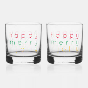 Verre À Whisky Lunettes "HAPPY MERRY JOLLY" Rocks (2)
