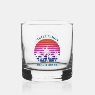 Verre À Whisky Maison de plage sur mesure Tropical Sunset Palm Tr
