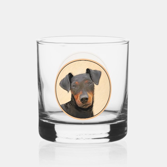 Verre À Whisky Manchester Terrier Peinture Art animal original (Recto)