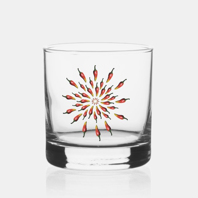 Verre À Whisky Mandala de piments forts (Recto)