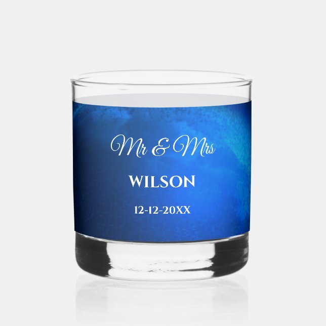 Verre À Whisky Mariage céleste Full Blue Moon & Stars Midnight (Gauche)