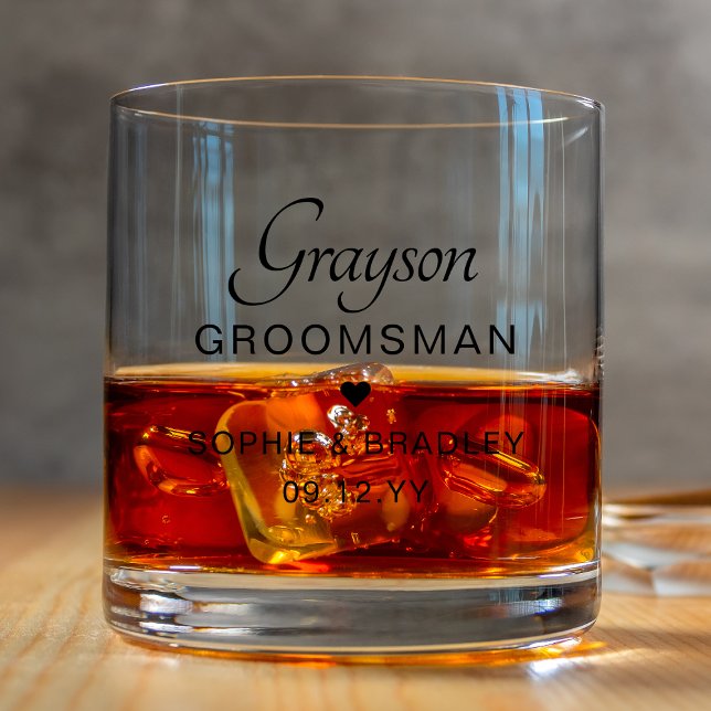 Verre À Whisky Mariage de nom personnalisé Groomsman (Créateur téléchargé)
