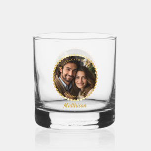Verre À Whisky Mariage élégant ou couple d'anniversaire Nom photo