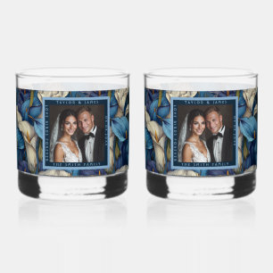 Verre À Whisky Mariage Luxueux Fleurs de Lys Callas et Feuillage