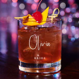 Verre À Whisky Mariage Monogramme Chic Bride