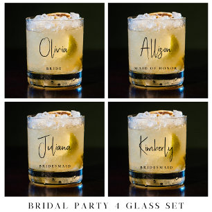 Verre À Whisky Mariage Monogramme Chic de fête de mariée
