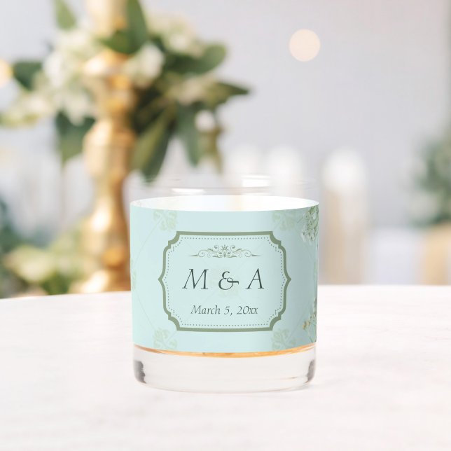 Verre À Whisky Mariage Turquoise Fleurs blanches Pastel (Insitu (Mariage))