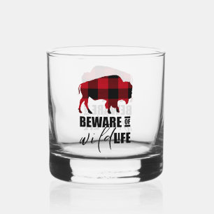 Verre À Whisky Méfiez-vous du bison sauvage Plaid ID669
