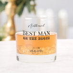 Verre À Whisky Meilleur homme sur la proposition de rochers<br><div class="desc">Verre à whisky avec l'expression "Meilleur homme sur les rochers" avec le nom personnalisable du meilleur homme, la date du mariage, et les monogrammes du couple mariage. Un cadeau idéal pour proposer à votre meilleur homme de se tenir à vos côtés le jour de votre mariage. En outre, un grand...</div>