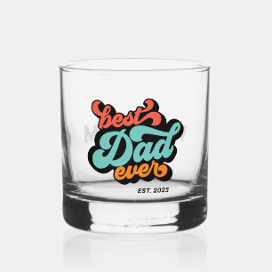 Verre À Whisky Meilleur Papa Jamais Cadeau Rétro Coloré Fête des