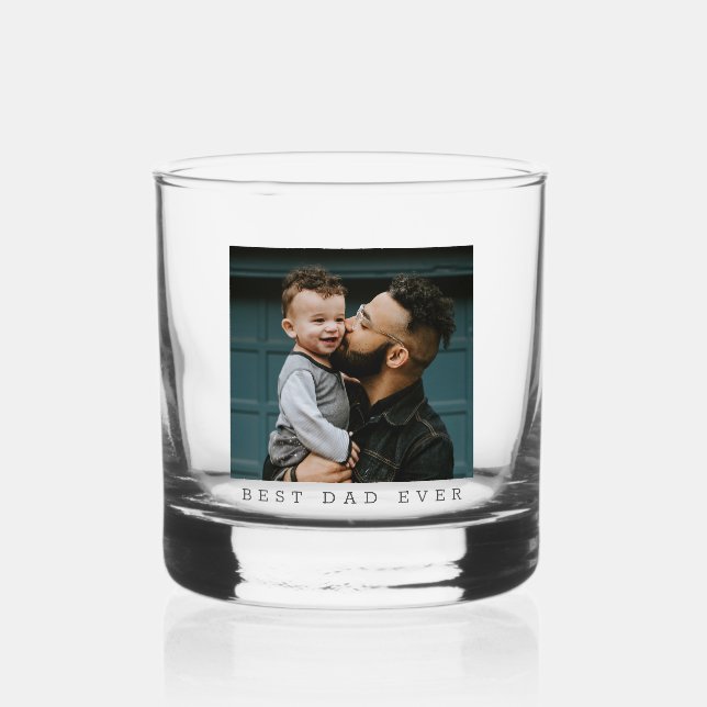 Verre À Whisky Meilleur papa Jamais photo complète personnalisée (Recto)