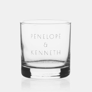 Verre À Whisky Minimaliste moderne blanc Mariage simple personnal
