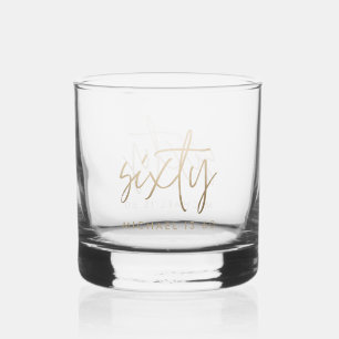 Verre À Whisky Moderne 60e anniversaire simple élégant script élé