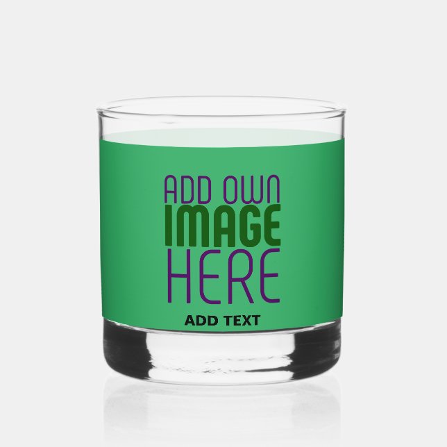 VERRE À WHISKY MODERNE ÉDITABLE EMERALD GREEN IMAGE MODÈLE TEXTE (Recto)