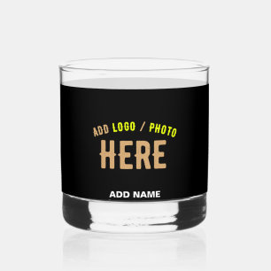 VERRE À WHISKY MODERNE ET MODERNE PERSONNALISABLE NOIR VÉRIFIÉ