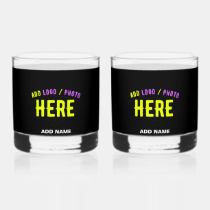 VERRE À WHISKY MODERNE ET MODERNE PERSONNALISABLE NOIR VÉRIFIÉ