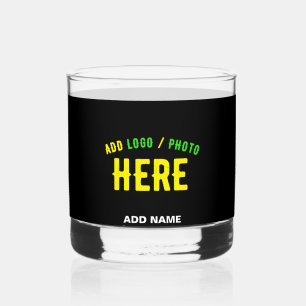 VERRE À WHISKY MODERNE ET MODERNE PERSONNALISABLE NOIR VÉRIFIÉ