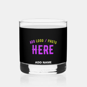 VERRE À WHISKY MODERNE ET MODERNE PERSONNALISABLE NOIR VÉRIFIÉ