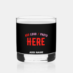 VERRE À WHISKY MODERNE ET MODERNE PERSONNALISABLE NOIR VÉRIFIÉ