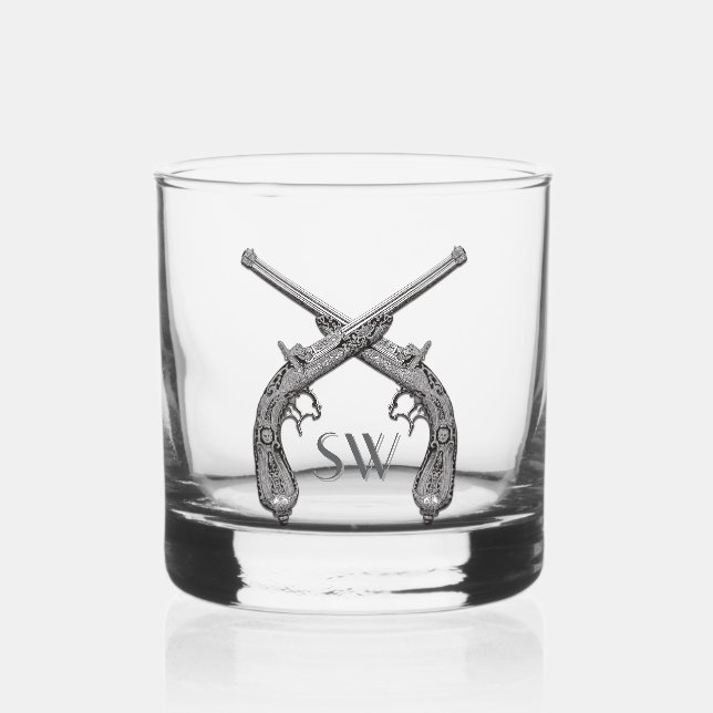 Verre À Whisky Monogramme de pistolet croisé (Recto)