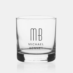Verre À Whisky Monogramme Élégant Nom