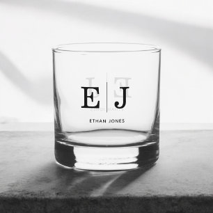 Verre À Whisky Monogramme Élégant Simple Whiskey Glass