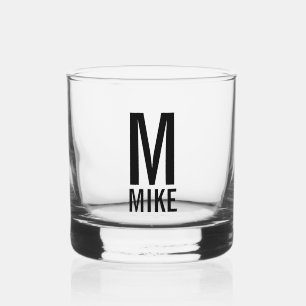Verre À Whisky Monogramme et nom personnalisés modernes