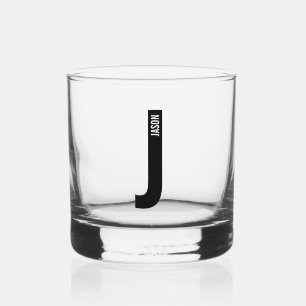 Verre À Whisky Monogramme et nom personnalisés modernes