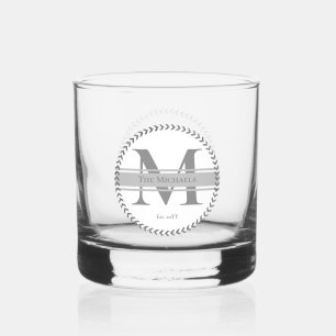 Verre À Whisky Monogramme moderne minimaliste simple et nom de fa